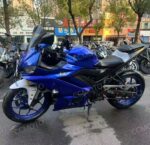 Мотоцикл Yamaha R2, вид сбоку, спортивный байк, прозрачный фон